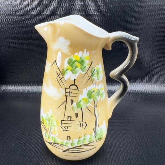 Vintage Nippon Japan Yoko Boeki Ceramic Windmill Pitcher Ewer Jug Stoneware VTG - Picture 13 of 13